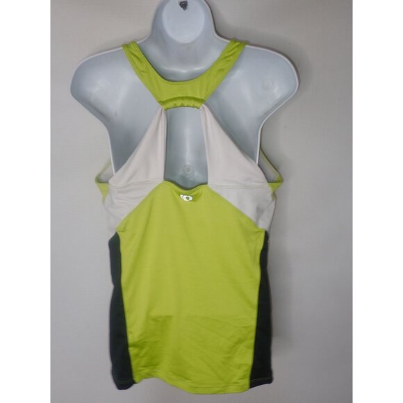 Pearl Izumi Elite Tank Top Running Shirt Women XL Green Black w/bra Keyhole - Picture 4 of 5